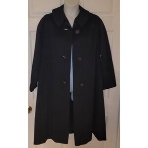 Women's 100% Wool 1960s Vintage Coat Lovemans Corvella Size L  Black